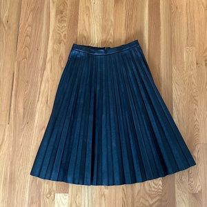 J. Crew Faux Leather Pleated Skirt